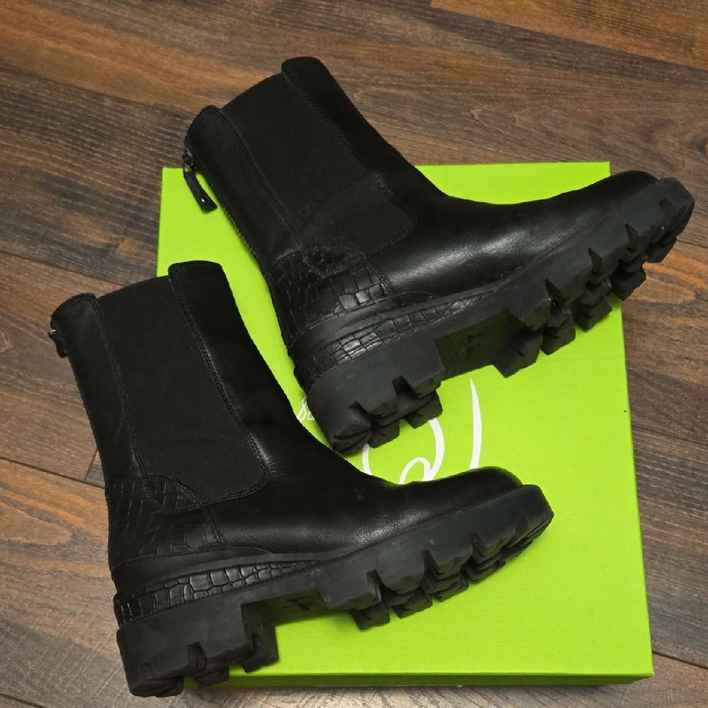 Sam Edelman Genia Black Leather Boots, Size 6